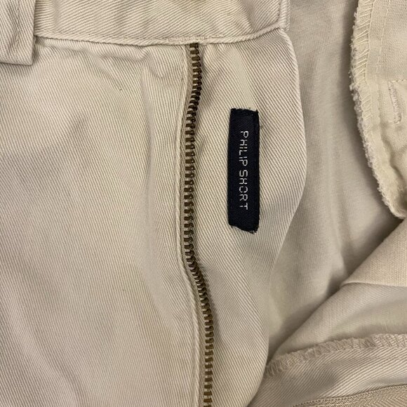 Polo Ralph Lauren Men's Chino Shorts Size 32 Ivory Cotton 8" Inseam Pockets EUC - Picture 5 of 16